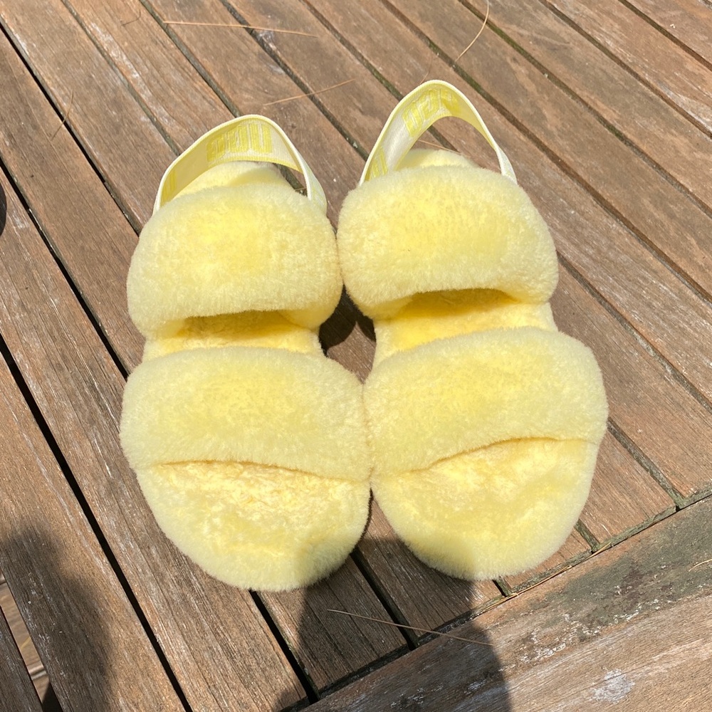 Fluffy Yellow Kids Sandals